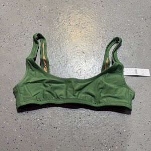 NWT J. Crew Heritage Scoopneck Bikini Top Green sz M